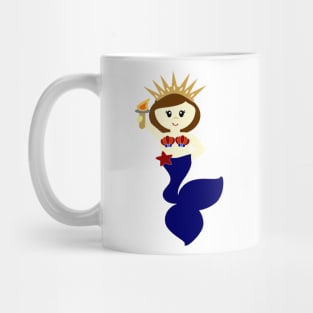 4th of July Mermaid Patriotic Gift for Women and Girl Mug